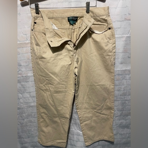Lauren Cropped pants, Khaki, women Size 10. Excellent shape. Preowned, nice. - Picture 3 of 11